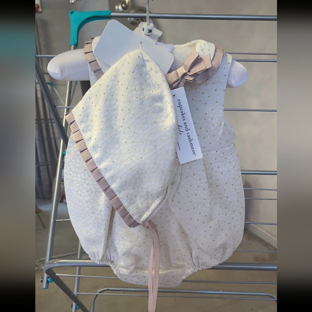 NWT Romper and Bonnet Set